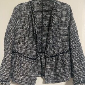 Zara Monochrome Tweed Blazer